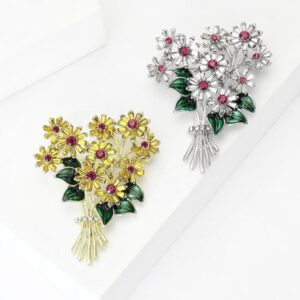 Daisy Bouquet Party Brooch Crystal Pin