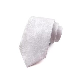 Heritage Botanica Floral Necktie: Crispy White Blossom