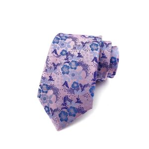 Heritage Botanica Floral Necktie: Purple Navy