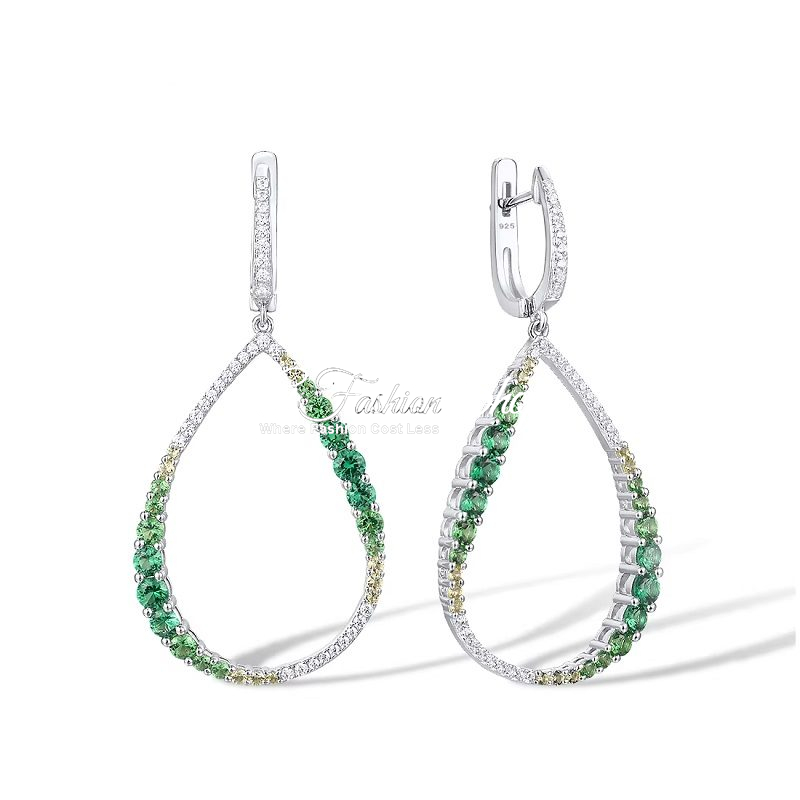 Bridal Crystal Hoop Earring Silver/Rose Gold