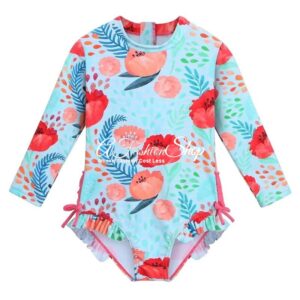 Girl One-piece Garden Flower Swimsuit Pull-On Style