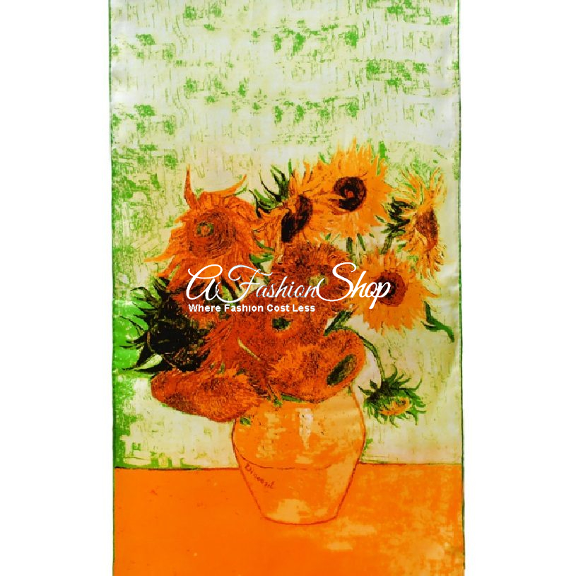 Van Gough Inspired Sunflower Floral Shawl