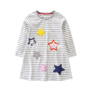 Stripe Long Sleeve Star Girl Minidress