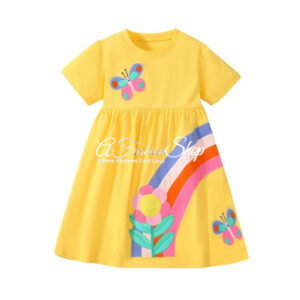 Girl Short Dress Yellow Gardenia