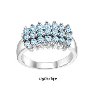 Sky Blue Topaz Gemstone Ring For December
