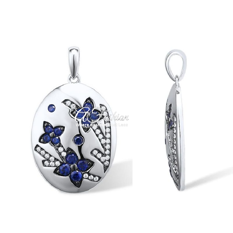 Starlight Flower CZ Luminous Wing – 925 Silver Pendant