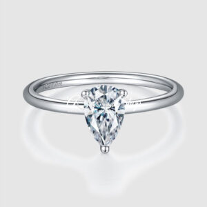 Women Pear Cut Radiant Moissanite Ring