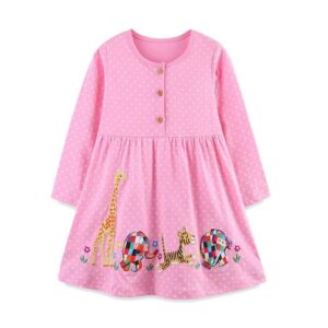 Petit Bod Animal Zoo PINK Polka Dots Dress