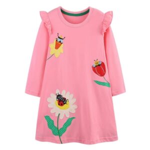 Petit Bod Pink Dress Long Sleeve A-line