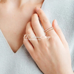 Be My Valentine Stackable CZ Gold Band