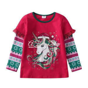 Snowflakes Long Sleeve With Ruffles