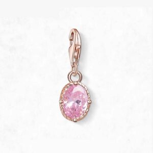 Pink Crystal Pendant Rose Gold