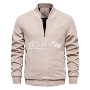 Waffle Fleece Zip-up Jacket Apricot