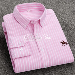 Men's Dress Shirt Polo Equestrian Striped Pattern