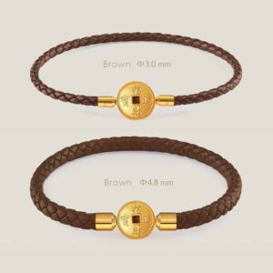 Hand-Woven Leather: Twisted Rope Wire Brown Bracelet