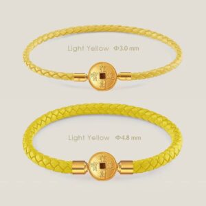 Prosperity Hand-Woven Leather: Fortune Yellow Bracelet