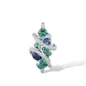 Infinity Twist Green Blue Spinel Pendant ONLY