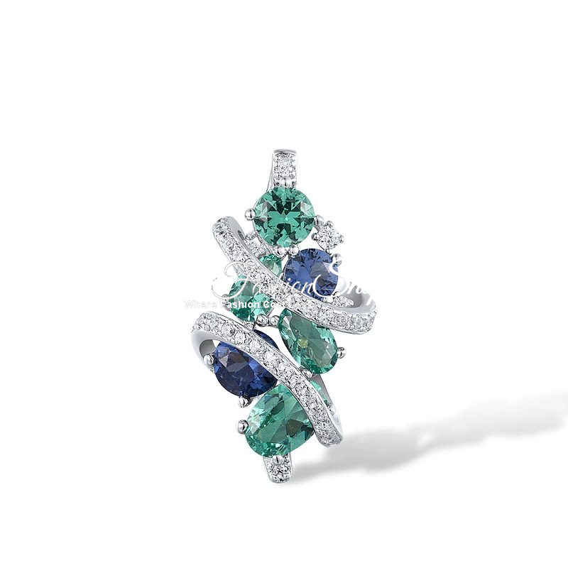 Infinity Twist Green Blue Spinel Pendant ONLY