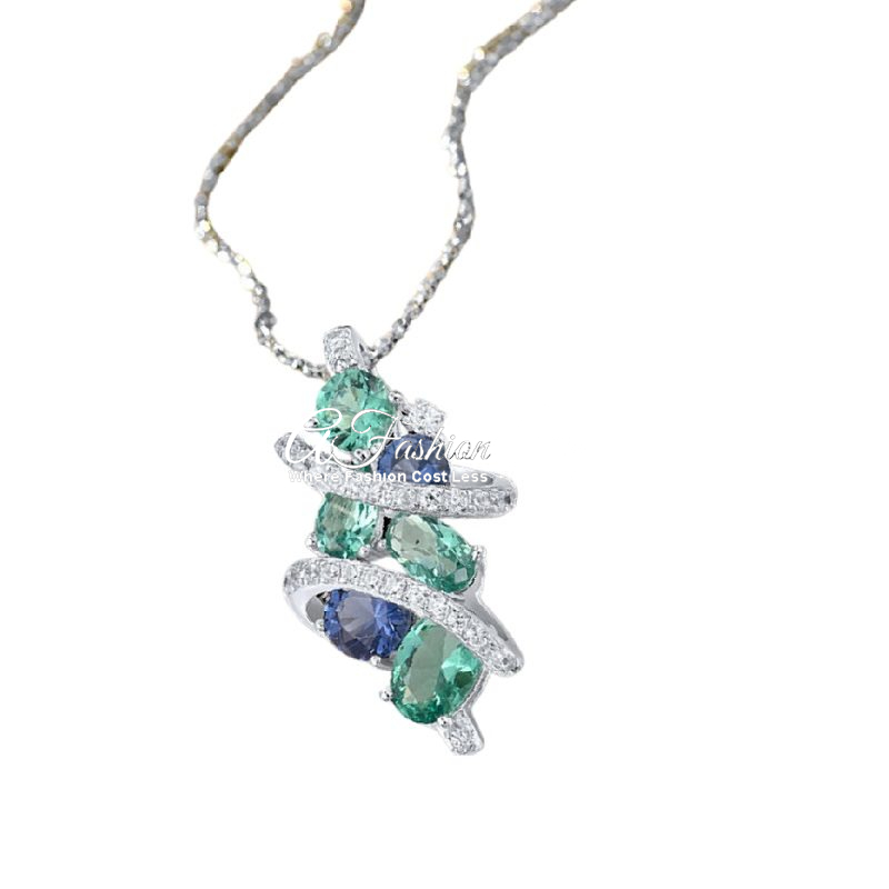Infinity Twist Green Blue Spinel Pendant ONLY - Image 2