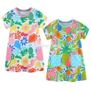 Girl's Happy Day Floral Short Dress Pink