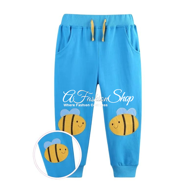 Kids Drawstring Joggers- Honey Bee