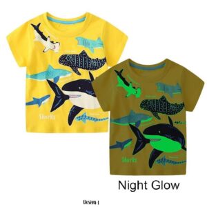 Night Glow Boys T-Shirt Shark Bioluminescence