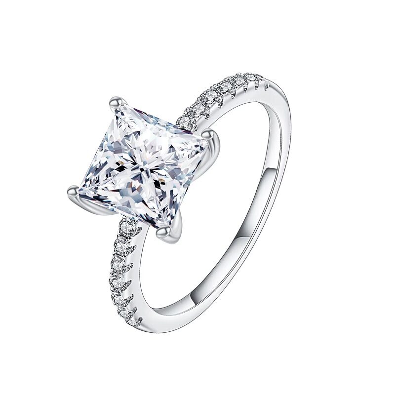 1.49ct Princess Cut Cubic Zirconia Silver Wedding Ring