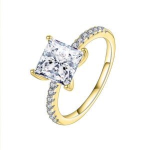 1.49ct Princess Cut Cubic Zirconia Gold Wedding Ring