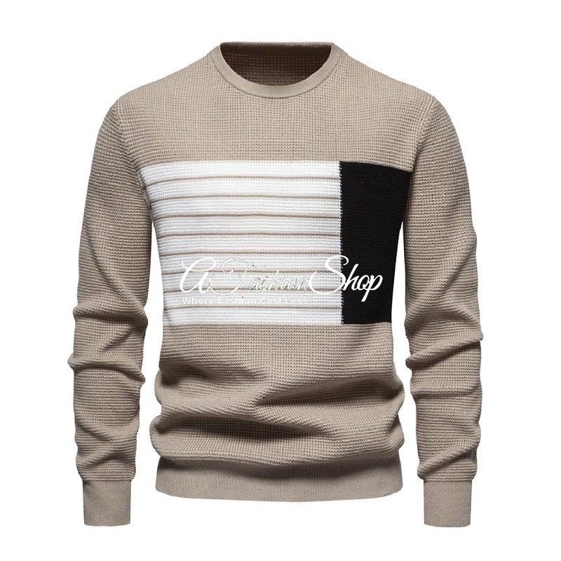 Classic Crewneck Sweater Khaki - Image 3