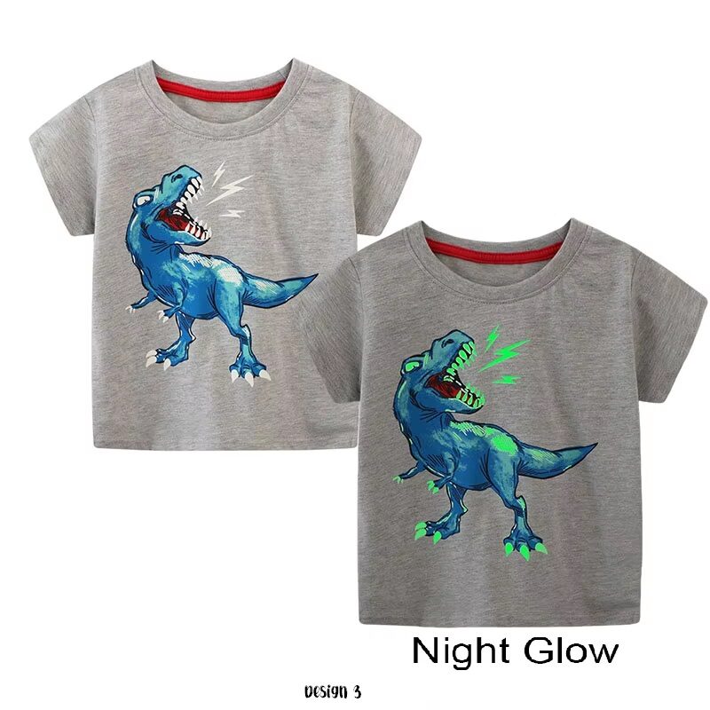 Night Glow Boys T-Shirt T-Rex Dinosaur - Image 3