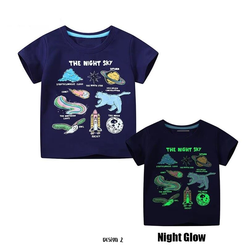 Night Glow Boys T-Shirt T-Rex Dinosaur - Image 2