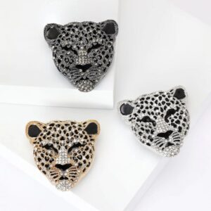 Max Leopard CZ Rhinestone Brooch Pin