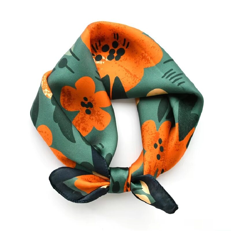Citrus Meadow Silk Twill Square Scarf - Image 2