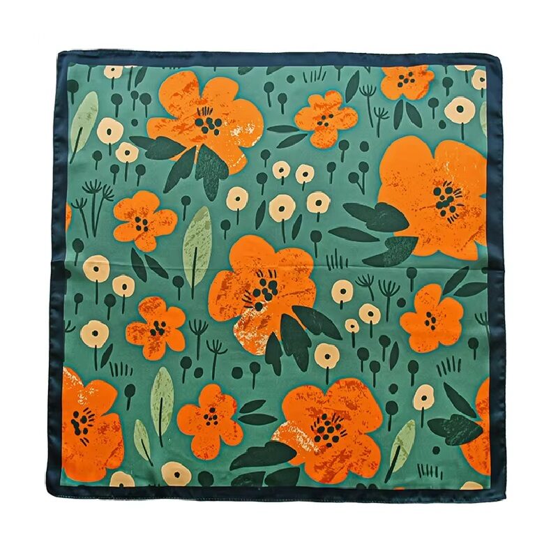 Citrus Meadow Silk Twill Square Scarf