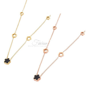 Five Petals Charm Necklace Gold Lariat