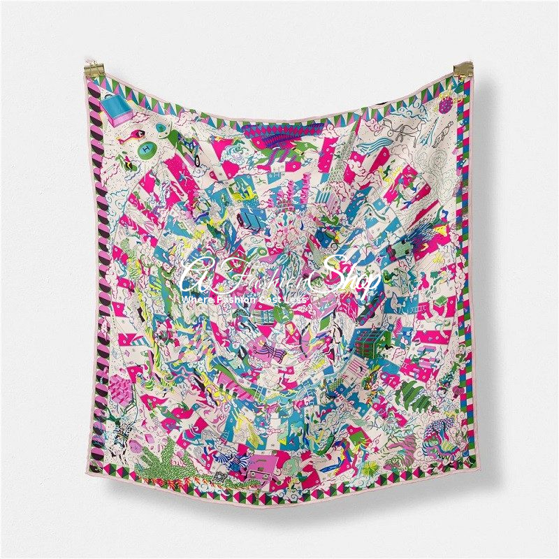 Carnival Silk Scarf Square Headscarf