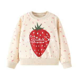 Girl Strawberry Charm Long Sleeve Sweater