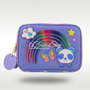 Girl's Lunch Box Purple Patched Rainbow