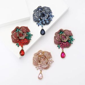 Blush Royale Crystal Bloom Colorful Brooch
