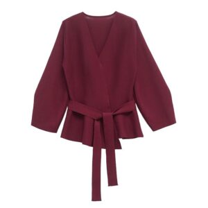 PEOPLE Belted V-Neck Cardigan