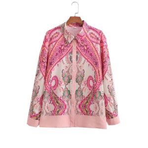 Relaxed Fit Floral Long Sleeve Blouse