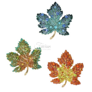 Sparkly Crystals Autumn Petals Brooch