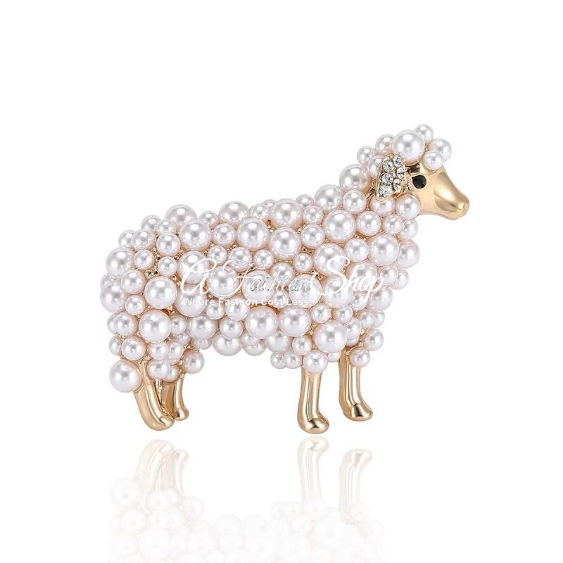 Bestie's Pearl Sheep Brooch Colored Pearl - Image 2