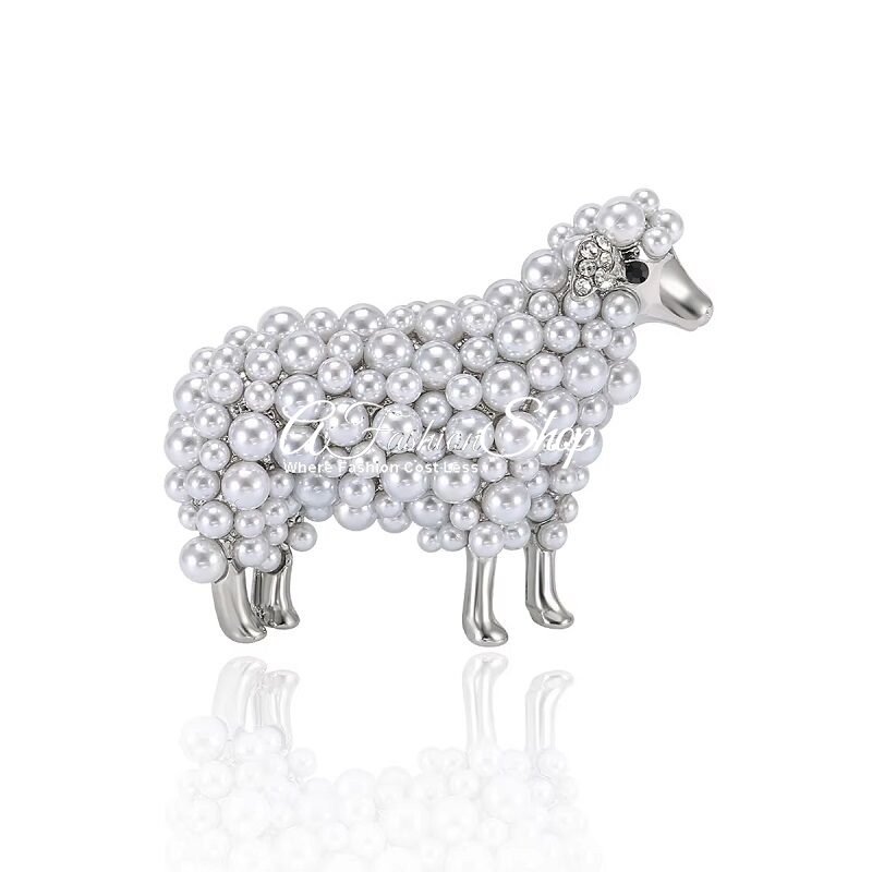Bestie's Pearl Sheep Brooch Colored Pearl - Image 15