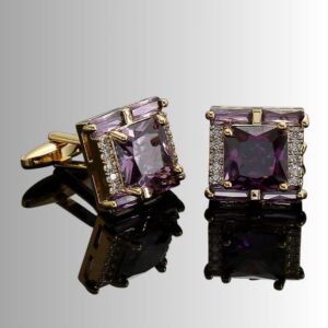 Gala Ready Diamond-Accent French Cufflinks - Purple
