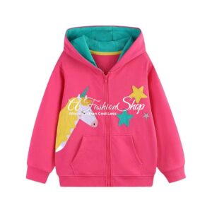 Girl's Zip-up Hoodie Celestia Color Hotpink
