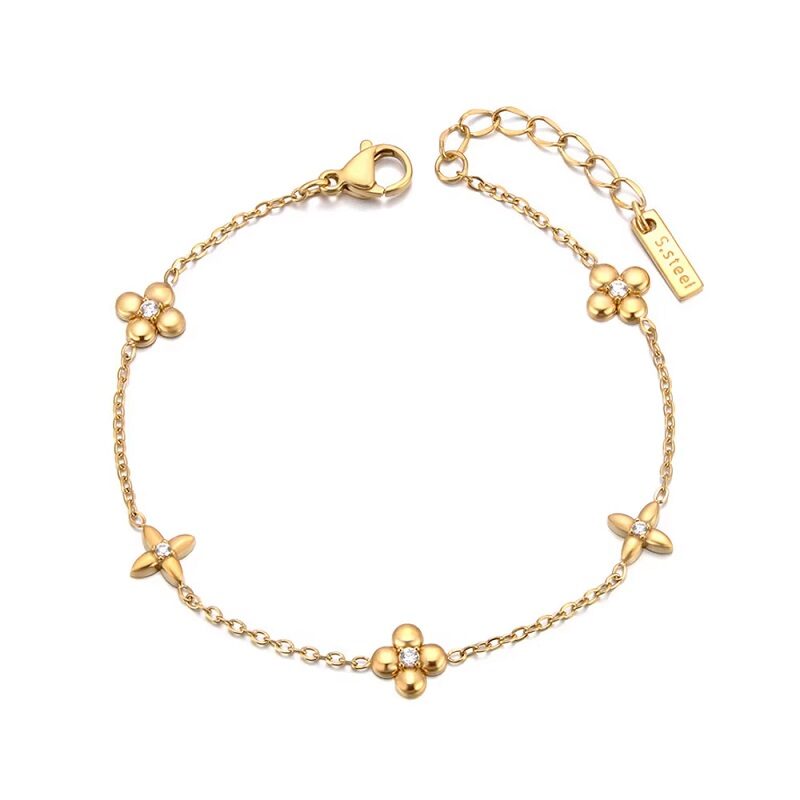 Luna Petal Silver Gold Color Bracelet - Image 2