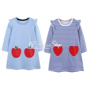 Sweet Apples Cute Hearts Mini Cotton Dress