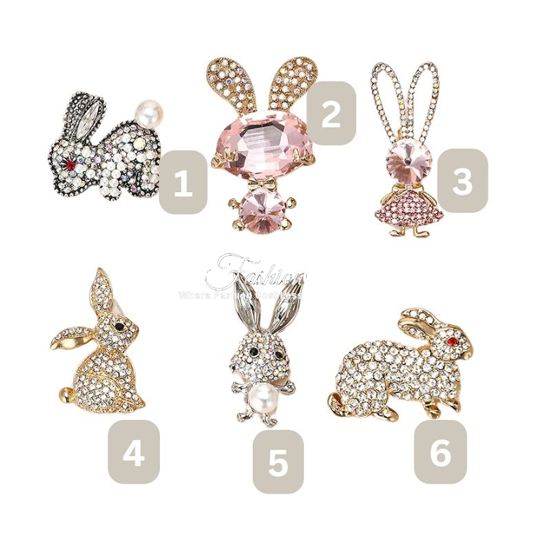 Animal Brooch Cottontail Crystal Brooch - Image 4