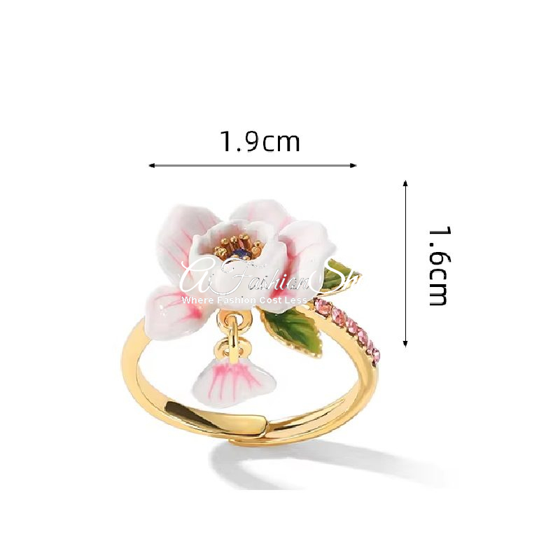 French Rose Petal Resizable Ring - Image 3